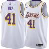 White Glen Rice Twill Basketball Jersey -Lakers #41 Rice Twill Jerseys, FREE SHIPPING