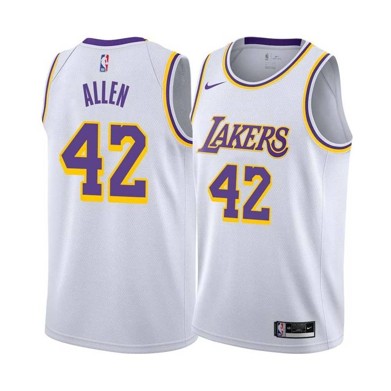 White Lucius Allen Twill Basketball Jersey -Lakers #42 Allen Twill Jerseys, FREE SHIPPING