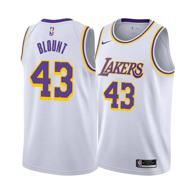 White Corie Blount Twill Basketball Jersey -Lakers #43 Blount Twill Jerseys, FREE SHIPPING