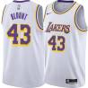 White Corie Blount Twill Basketball Jersey -Lakers #43 Blount Twill Jerseys, FREE SHIPPING