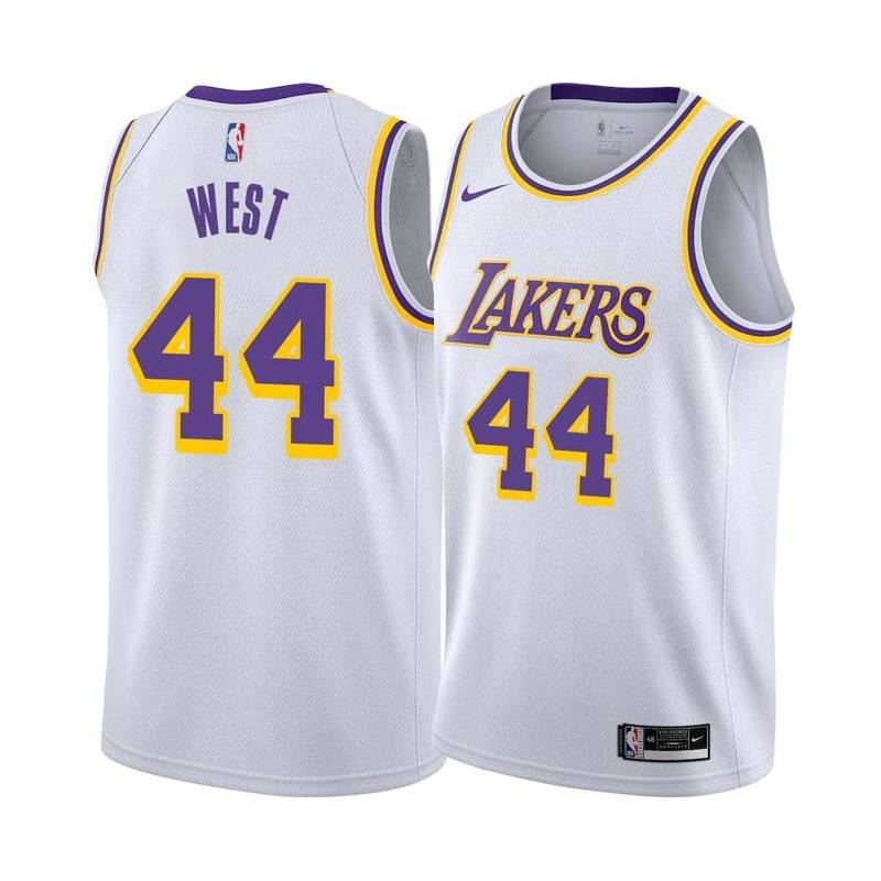 White Jerry West Twill Basketball Jersey -Lakers #44 West Twill Jerseys, FREE SHIPPING