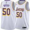 White Theo Ratliff Twill Basketball Jersey -Lakers #50 Ratliff Twill Jerseys, FREE SHIPPING