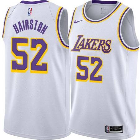 White Happy Hairston Twill Basketball Jersey -Lakers #52 Hairston Twill Jerseys, FREE SHIPPING