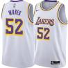 White Jamaal Wilkes Twill Basketball Jersey -Lakers #52 Wilkes Twill Jerseys, FREE SHIPPING