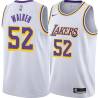 White Samaki Walker Twill Basketball Jersey -Lakers #52 Walker Twill Jerseys, FREE SHIPPING