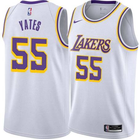 White Wayne Yates Twill Basketball Jersey -Lakers #55 Yates Twill Jerseys, FREE SHIPPING