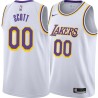 White Byron Scott Lakers #00 Twill Basketball Jersey FREE SHIPPING