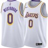 White Russell Westbrook Lakers #0 Twill Basketball Jersey FREE SHIPPING