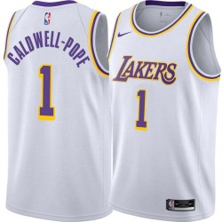 White Kentavious Caldwell-Pope Lakers #1 Twill Basketball Jersey FREE SHIPPING