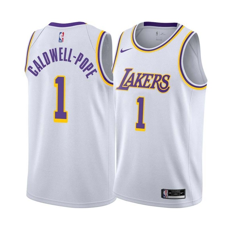 White Kentavious Caldwell-Pope Lakers #1 Twill Basketball Jersey FREE SHIPPING