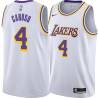 White Alex Caruso Lakers #4 Twill Basketball Jersey FREE SHIPPING