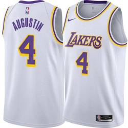 White D.J. Augustin Lakers #4 Twill Basketball Jersey FREE SHIPPING