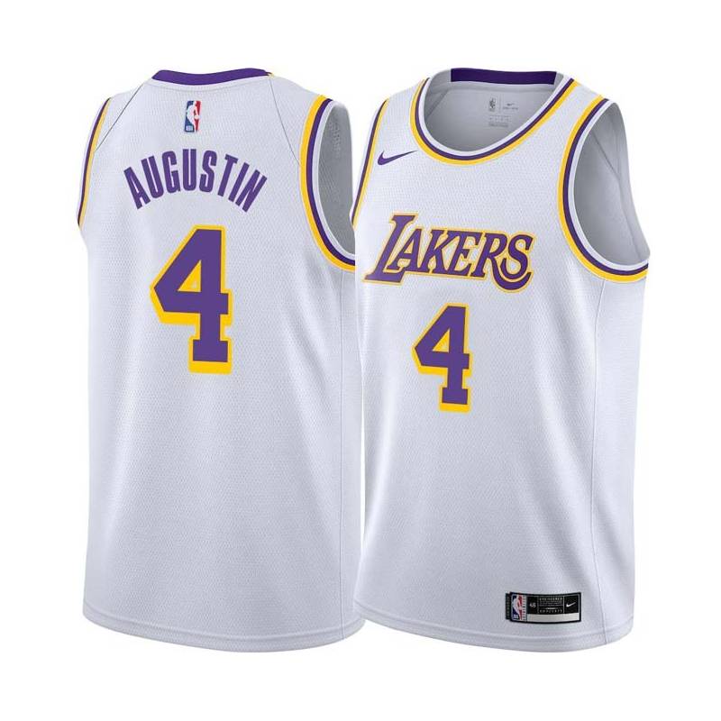 White D.J. Augustin Lakers #4 Twill Basketball Jersey FREE SHIPPING