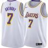 White Carmelo Anthony Lakers #7 Twill Basketball Jersey FREE SHIPPING