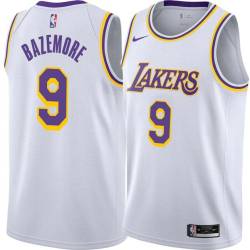 White Kent Bazemore Lakers #9 Twill Basketball Jersey FREE SHIPPING