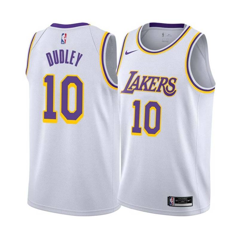 White Jared Dudley Lakers #10 Twill Basketball Jersey FREE SHIPPING