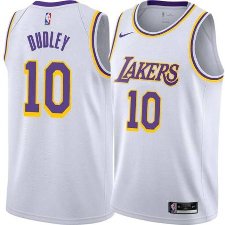 White Jared Dudley Lakers #10 Twill Basketball Jersey FREE SHIPPING