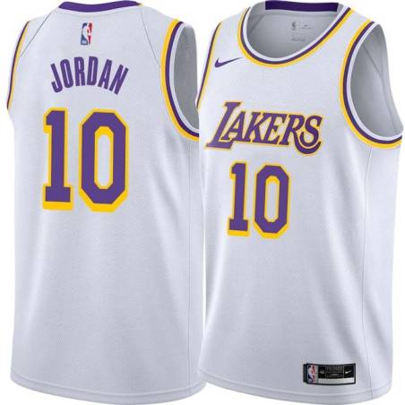 White DeAndre Jordan Lakers #10 Twill Basketball Jersey FREE SHIPPING