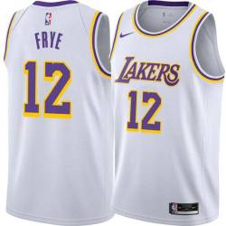 White Channing Frye Lakers #12 Twill Basketball Jersey FREE SHIPPING