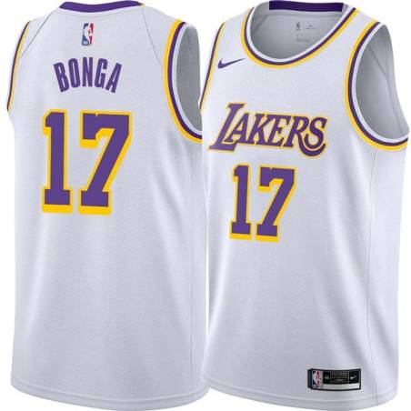 White Isaac Bonga Lakers #17 Twill Basketball Jersey FREE SHIPPING
