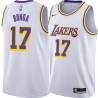 White Isaac Bonga Lakers #17 Twill Basketball Jersey FREE SHIPPING