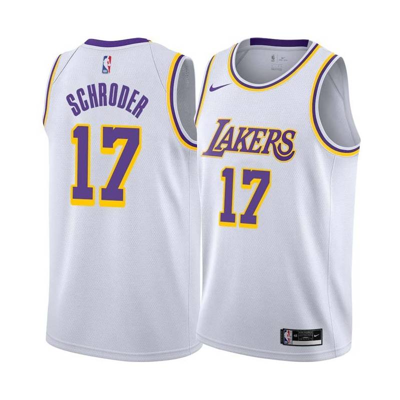 White Dennis Schroder Lakers #17 Twill Basketball Jersey FREE SHIPPING