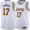 White Dennis Schroder Lakers #17 Twill Basketball Jersey FREE SHIPPING