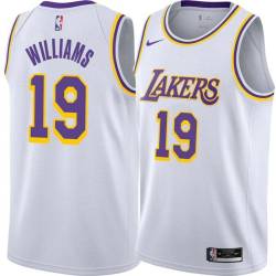 White Johnathan Williams Lakers #19 Twill Basketball Jersey FREE SHIPPING