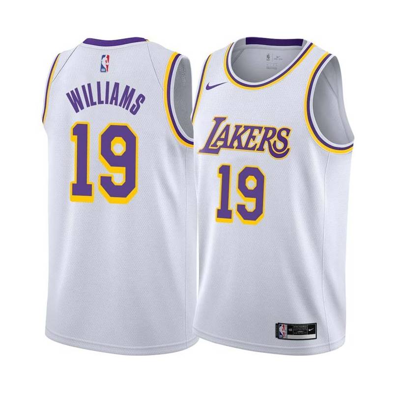 White Johnathan Williams Lakers #19 Twill Basketball Jersey FREE SHIPPING