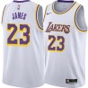 White LeBron James Lakers #23 Twill Basketball Jersey FREE SHIPPING