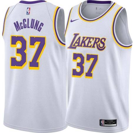 White Mac McClung Lakers #37 Twill Basketball Jersey FREE SHIPPING