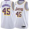 White Sekou Doumbouya Lakers #45 Twill Basketball Jersey FREE SHIPPING