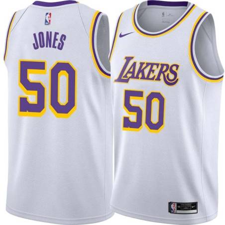 White Jemerrio Jones Lakers #50 Twill Basketball Jersey FREE SHIPPING