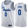 White Classic Nick Young Twill Basketball Jersey -Lakers #0 Young Twill Jerseys, FREE SHIPPING