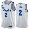 White Classic Kenny Carr Twill Basketball Jersey -Lakers #2 Carr Twill Jerseys, FREE SHIPPING