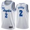 White Classic Rory Sparrow Twill Basketball Jersey -Lakers #2 Sparrow Twill Jerseys, FREE SHIPPING