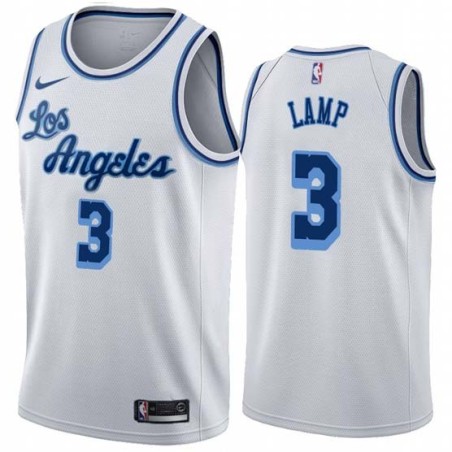 White Classic Jeff Lamp Twill Basketball Jersey -Lakers #3 Lamp Twill Jerseys, FREE SHIPPING