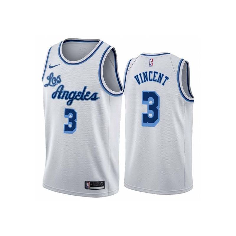 White Classic Jay Vincent Twill Basketball Jersey -Lakers #3 Vincent Twill Jerseys, FREE SHIPPING