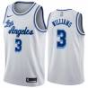 White Classic Shammond Williams Twill Basketball Jersey -Lakers #3 Williams Twill Jerseys, FREE SHIPPING