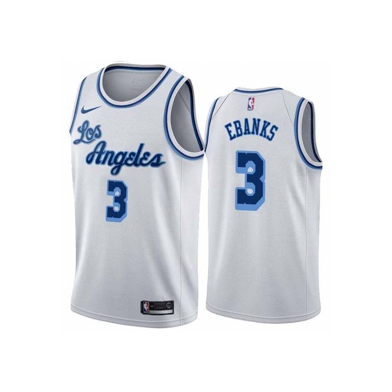 White Classic Devin Ebanks Twill Basketball Jersey -Lakers #3 Ebanks Twill Jerseys, FREE SHIPPING