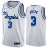 White Classic Anthony Brown Twill Basketball Jersey -Lakers #3 Brown Twill Jerseys, FREE SHIPPING