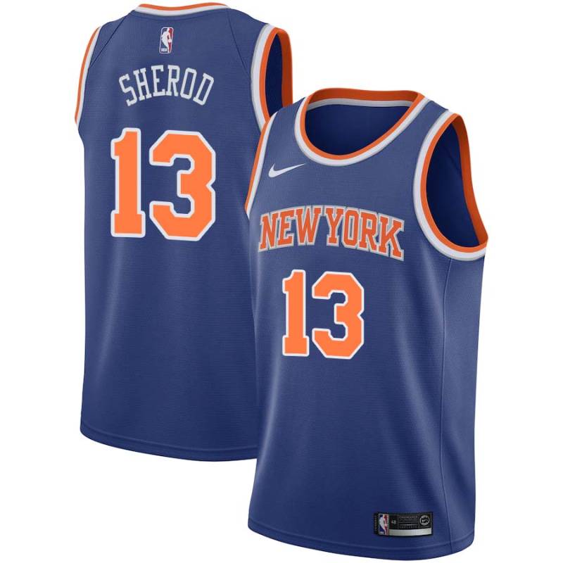 Blue Ed Sherod Twill Basketball Jersey -Knicks #13 Sherod Twill Jerseys, FREE SHIPPING