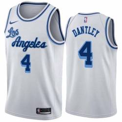 White Classic Adrian Dantley Twill Basketball Jersey -Lakers #4 Dantley Twill Jerseys, FREE SHIPPING