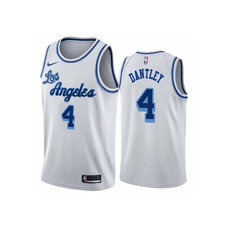 White Classic Adrian Dantley Twill Basketball Jersey -Lakers #4 Dantley Twill Jerseys, FREE SHIPPING