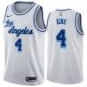 White Classic Frankie King Twill Basketball Jersey -Lakers #4 King Twill Jerseys, FREE SHIPPING