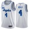 White Classic Ryan Kelly Twill Basketball Jersey -Lakers #4 Kelly Twill Jerseys, FREE SHIPPING