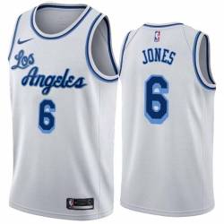 White Classic Eddie Jones Twill Basketball Jersey -Lakers #6 Jones Twill Jerseys, FREE SHIPPING