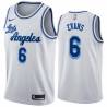 White Classic Maurice Evans Twill Basketball Jersey -Lakers #6 Evans Twill Jerseys, FREE SHIPPING