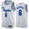 White Classic Josh McRoberts Twill Basketball Jersey -Lakers #6 McRoberts Twill Jerseys, FREE SHIPPING