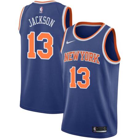 Blue Mark Jackson Twill Basketball Jersey -Knicks #13 Jackson Twill Jerseys, FREE SHIPPING